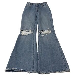 Rolla's Eastcoast Flare High Rise Flare Distressed Jean‎ Organic Cotton Women 26
